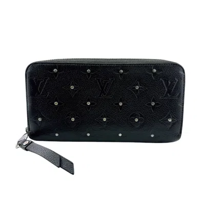 Pre-owned Louis Vuitton Monogram Empreinte Black Leather Long Wallet (bi-fold) ()