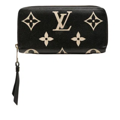 Pre-owned Louis Vuitton Monogram Empreinte Black Leather Long Wallet (bi-fold) ()