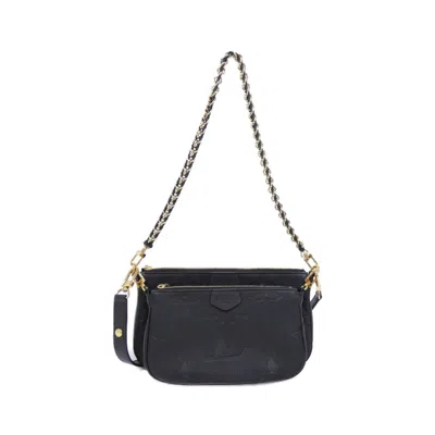 Pre-owned Louis Vuitton Monogram Empreinte Black Leather Pochette Shoulder Bag ()