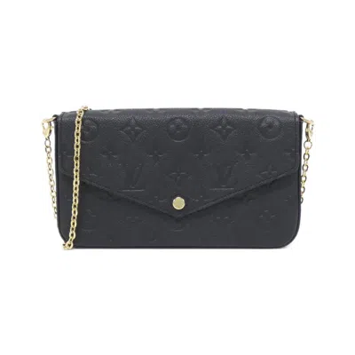 Pre-owned Louis Vuitton Monogram Empreinte Black Leather Pochette Shoulder Bag ()