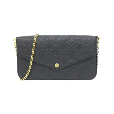Pre-owned Louis Vuitton Monogram Empreinte Black Leather Pochette Shoulder Bag ()