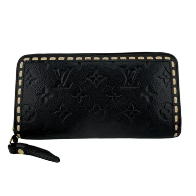 Pre-owned Louis Vuitton Monogram Empreinte Black White Monogram Empreinte Leather Long Wallet (bi-fold) (pre-o In Black, White