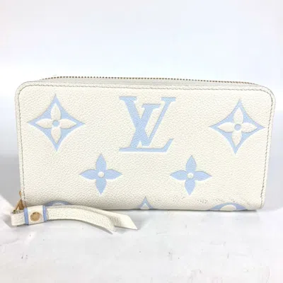 Pre-owned Louis Vuitton Monogram Empreinte Blue White Monogram Empreinte Long Bill Wallet (bi-fold) ( In Multi