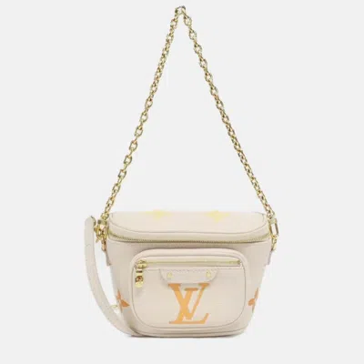 Pre-owned Louis Vuitton Monogram Empreinte (by The Pool) Mini Bumbag Shoulder Bag In White