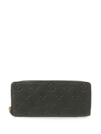 Pre-owned Louis Vuitton Monogram Empreinte Clemence Wallet In Black