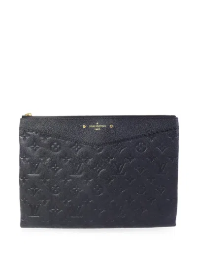 Pre-owned Louis Vuitton Monogram Empreinte Daily Pouch Bag In Black