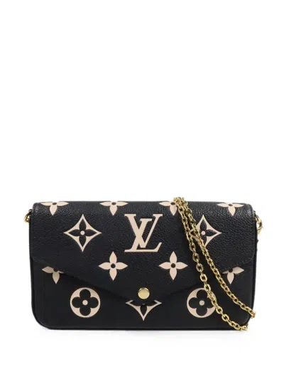 Pre-owned Louis Vuitton Monogram Empreinte Felicie Pochette Shoulder Bag In Black