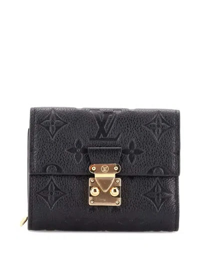 Pre-owned Louis Vuitton Monogram Empreinte Leather Metis Wallet In Black