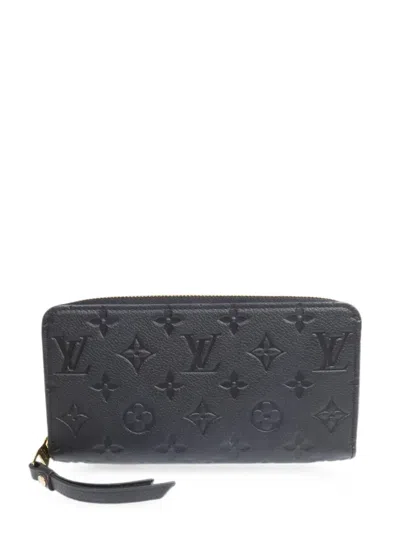 Pre-owned Louis Vuitton Monogram Empreinte Long Wallet In Black