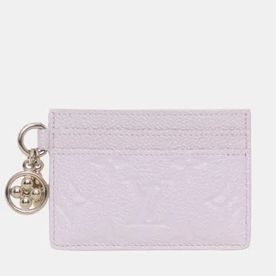 Pre-owned Louis Vuitton Monogram Empreinte Lv Charm Card Holder In Pink