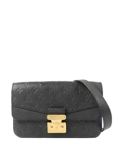 Pre-owned Louis Vuitton Monogram Empreinte Marceau Shoulder Bag In Black