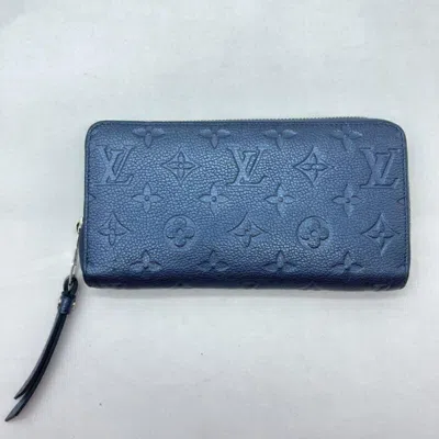 Pre-owned Louis Vuitton Monogram Empreinte Metallic Blue Monogram Empreinte Long Wallet (bi-fold) ()