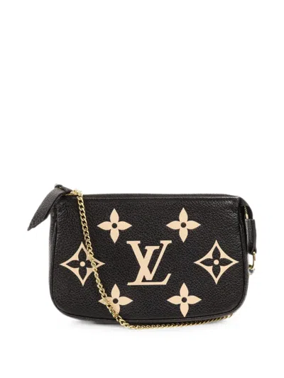 Pre-owned Louis Vuitton Monogram Empreinte Mini Pochette Clutch Bag In Black