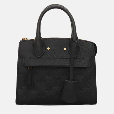 Pre-owned Louis Vuitton Monogram Empreinte Mini Pont-neuf Bag In Black