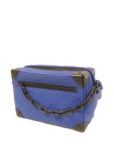 Pre-owned Louis Vuitton Monogram Empreinte Mini Soft Trunk Calfskin Crossbody Bag In Blue