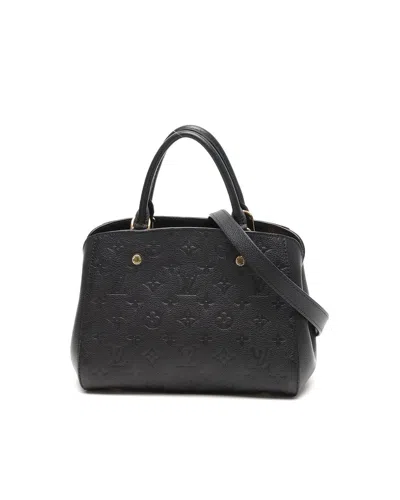 Pre-owned Louis Vuitton Monogram Empreinte Montaigne Bb Bag In Black