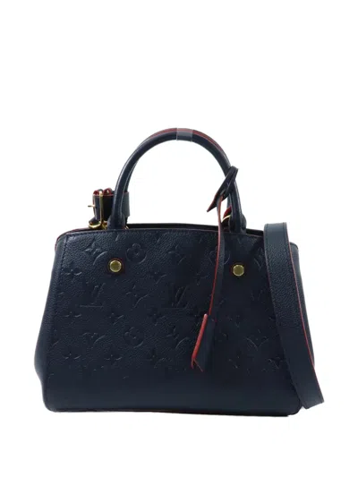 Pre-owned Louis Vuitton Monogram Empreinte Montaigne Bb Tote Bag In Blue