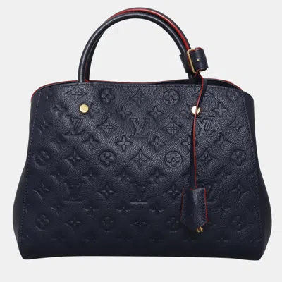 Pre-owned Louis Vuitton Monogram Empreinte Montaigne Mm Bag In Blue