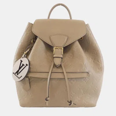 Pre-owned Louis Vuitton Monogram Empreinte Montsouris Pm Backpack In Sand