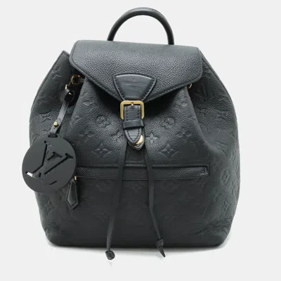 Pre-owned Louis Vuitton Monogram Empreinte Montsouris Pm Backpack In Black