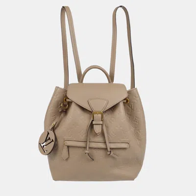 Pre-owned Louis Vuitton Monogram Empreinte Montsouris Pm Backpack In Sand
