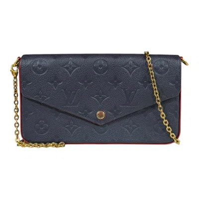 Pre-owned Louis Vuitton Monogram Empreinte Navy Monogram Empreinte Pochette Shoulder Bag () In Blue
