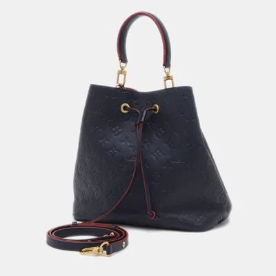 Pre-owned Louis Vuitton Monogram Empreinte Neonoe 2way Bag Marine Rouge In Blue