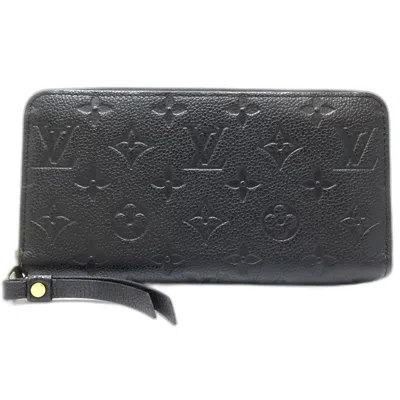 Pre-owned Louis Vuitton Monogram Empreinte Noir Leather Long Wallet (bi-fold) () In Black