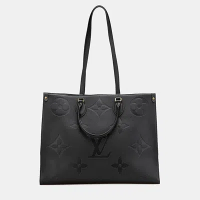 Pre-owned Louis Vuitton Monogram Empreinte On The Go Gm Tote Bag 2-way Noir Black Leather
