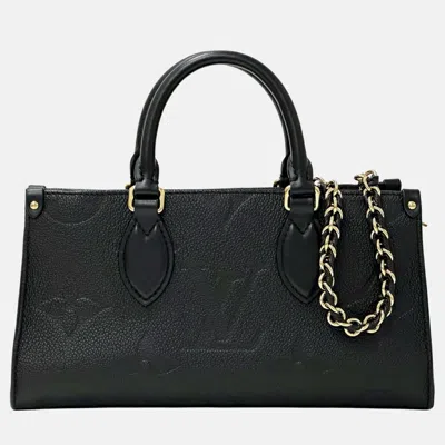 Pre-owned Louis Vuitton Monogram Empreinte On The Go Handbag Ew Noir Black Chain Shoulder Bag