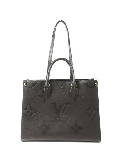 Pre-owned Louis Vuitton Monogram Empreinte On The Go Mm Shoulder Bag In Black