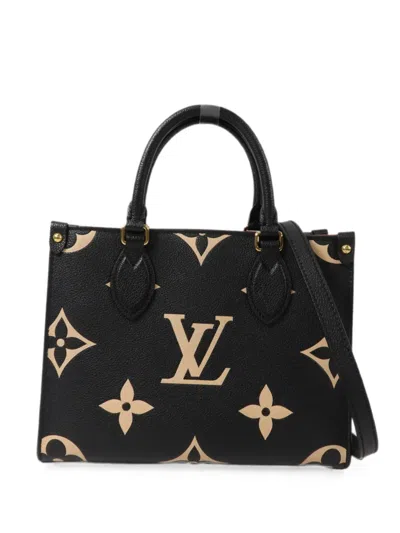 Pre-owned Louis Vuitton Monogram Empreinte On The Go Pm Tote Bag In Black