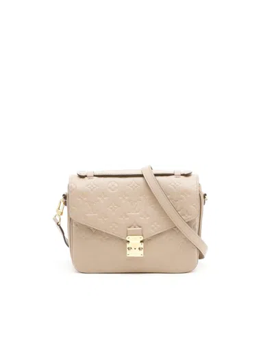 Pre-owned Louis Vuitton Monogram Empreinte Pochette Metis Bag In Sand