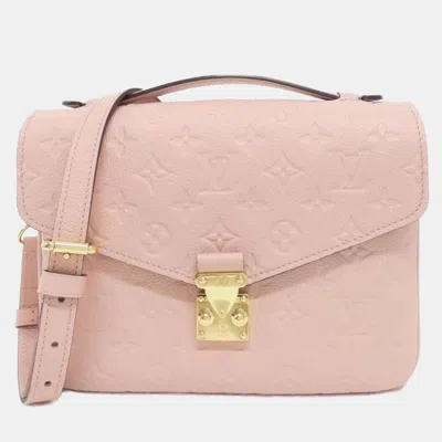 Pre-owned Louis Vuitton Monogram Empreinte Pochette Metis Handbag In Pink