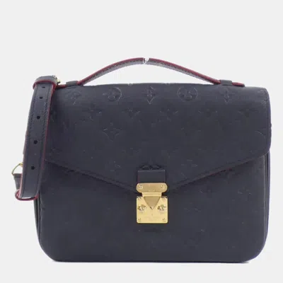 Pre-owned Louis Vuitton Monogram Empreinte Pochette Metis Mm Bag In Blue