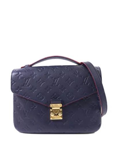 Pre-owned Louis Vuitton Monogram Empreinte Pochette Metis Shoulder Bag In Blue