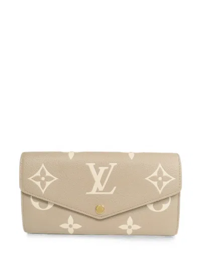 Pre-owned Louis Vuitton Monogram Empreinte Sarah Wallet In Neutral
