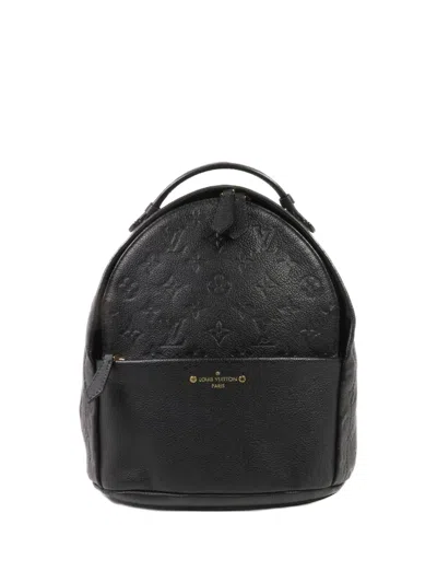 Pre-owned Louis Vuitton Monogram Empreinte Sorbonne Calfskin Backpack In Black