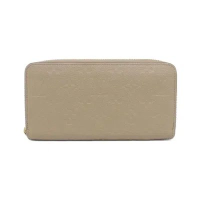Pre-owned Louis Vuitton Monogram Empreinte Tourterelle Leather Long Wallet (bi-fold) () In Gray
