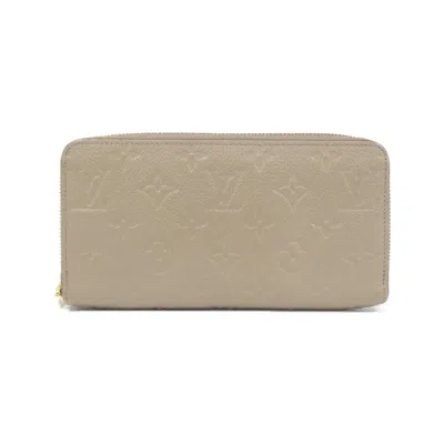 Pre-owned Louis Vuitton Monogram Empreinte Tourterelle Leather Long Wallet (bi-fold) () In Gray