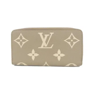 Pre-owned Louis Vuitton Monogram Empreinte Tourterelle Leather Long Wallet (bi-fold) () In Gray