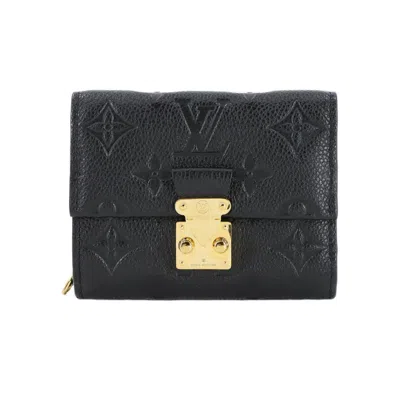 Pre-owned Louis Vuitton Monogram Empreinte Wallet (tri-fold) () In Black