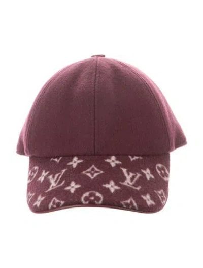 Pre-owned Louis Vuitton Monogram Endless Cap In Burgundy