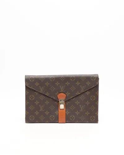 Pre-owned Louis Vuitton Monogram Envelope Clutch In Brown
