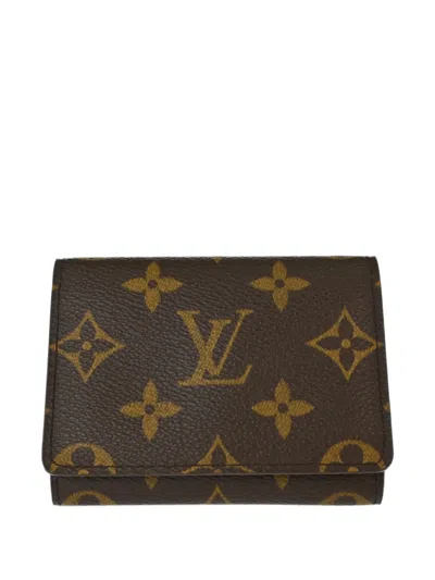 Pre-owned Louis Vuitton Monogram Enveloppe Carte De Visite Cardholder In Brown