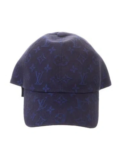 Pre-owned Louis Vuitton Monogram Essential Cap In Blue