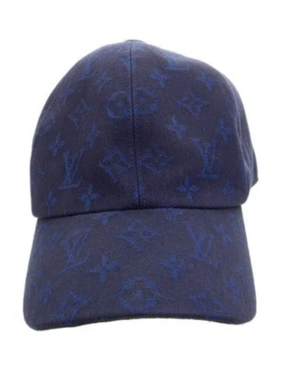 Pre-owned Louis Vuitton Monogram Essential Cap In Blue