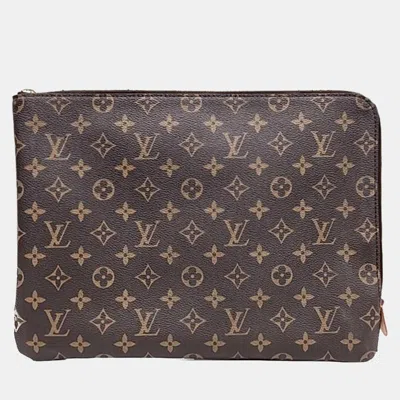 Pre-owned Louis Vuitton Monogram Etui Voyage Mm Handbag In Brown