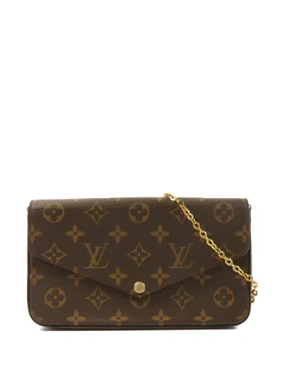 Pre-owned Louis Vuitton Monogram Felicie Shoulder Bag In Brown