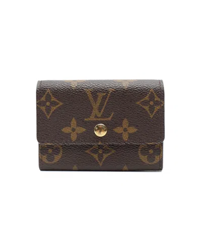 Pre-owned Louis Vuitton Monogram Flap Card Holder In Brown